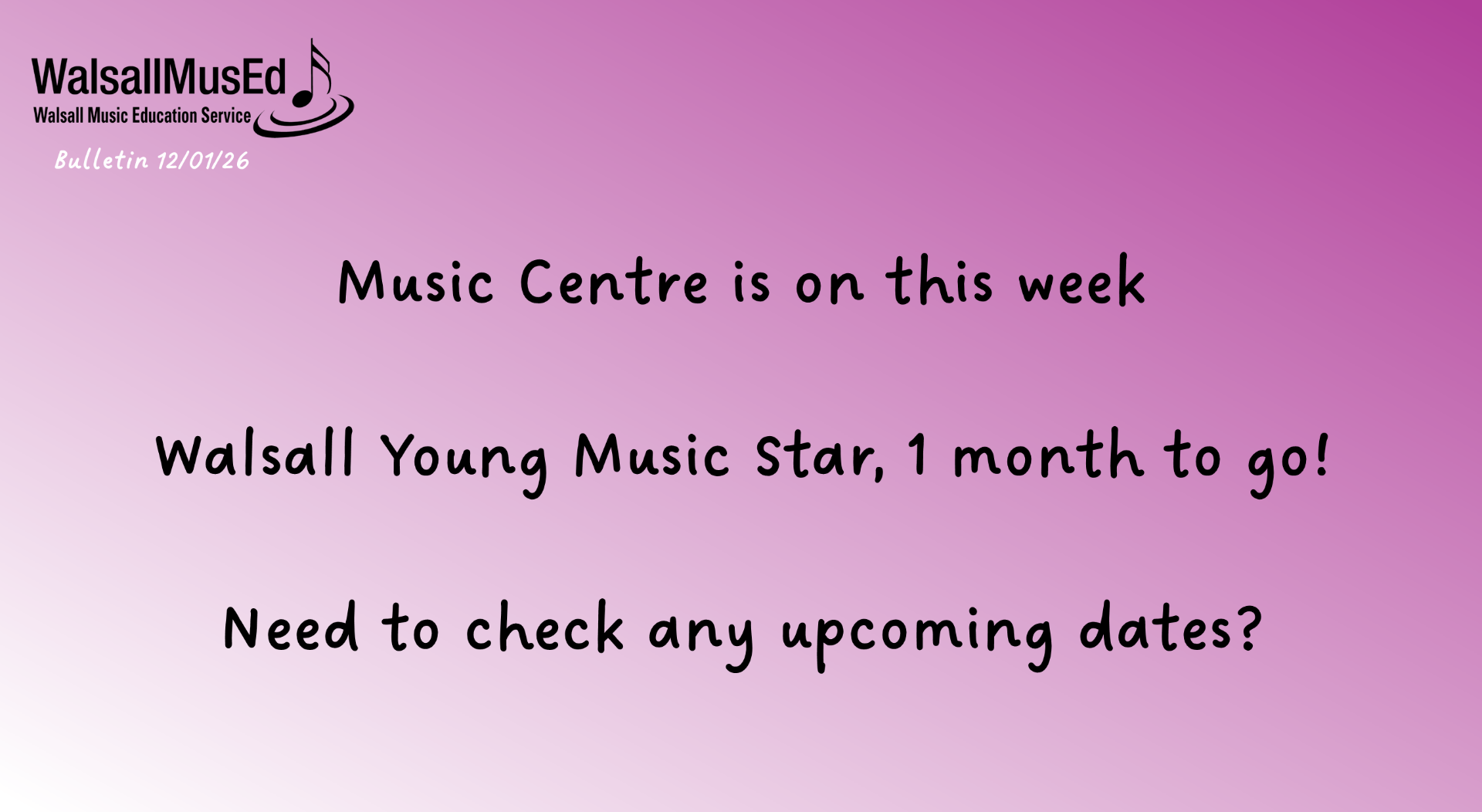 Music Centre is on!